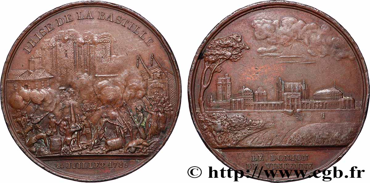 LOUIS-PHILIPPE Ier Médaille pour la prise de la Bastille et du château de Vincennes TTB