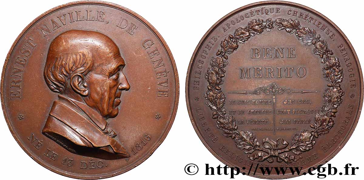 SCHWEIZ Médaille, Ernest Naville fVZ