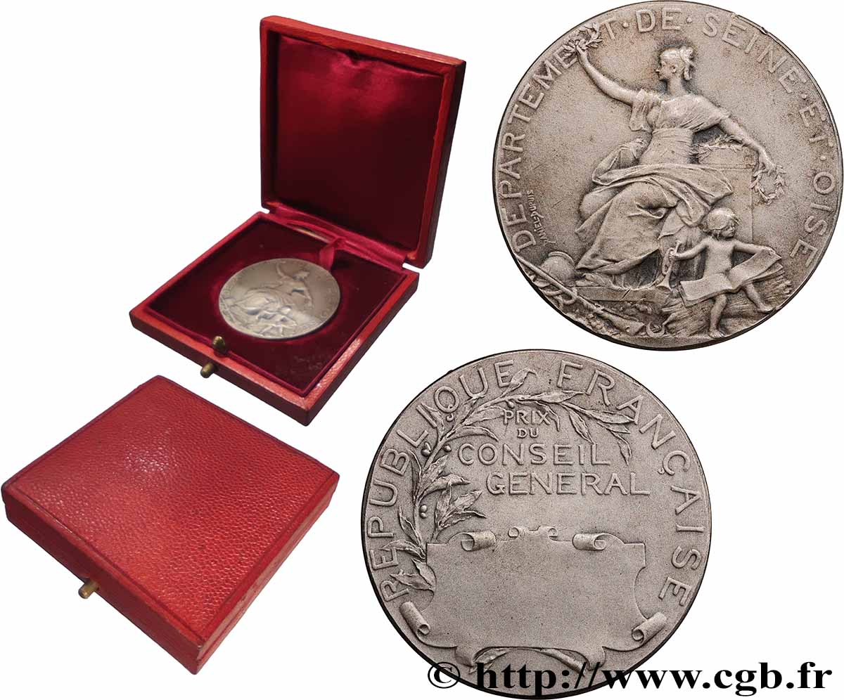 TROISIÈME RÉPUBLIQUE Médaille, Conseil général, Sapeurs pompiers TTB+