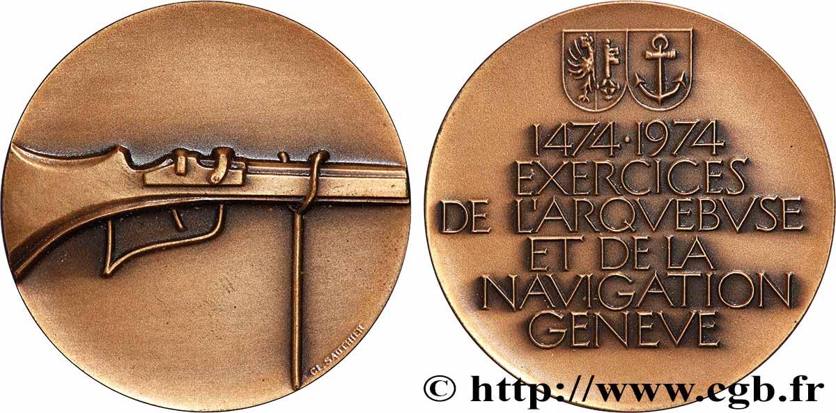 SUISSE - CONFÉDÉRATION HELVÉTIQUE Médaille, Exercices de l’arquebuse et de la navigation SPL