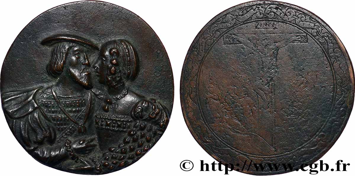 CHARLES QUINT - EMPEREUR DU SAINT-EMPIRE Fonte, Charles V et Isabelle, Crucifixion TTB