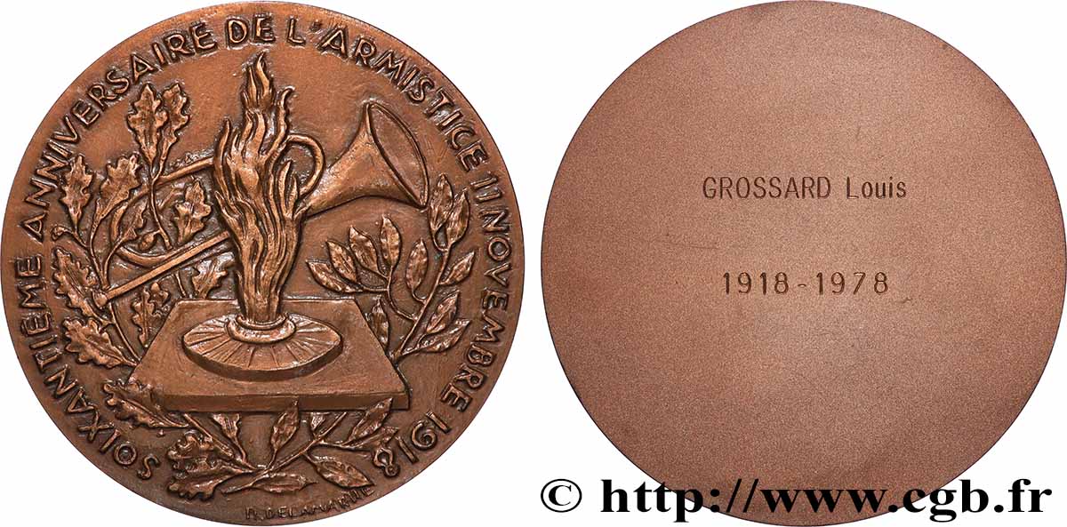 CINQUIÈME RÉPUBLIQUE Médaille, Soixantième anniversaire de l’armistice SUP