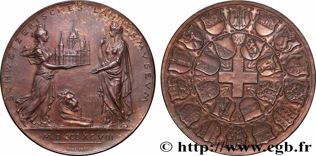 SWITZERLAND Médaille, Ville de Zurich, Ouverture du musée régional XF