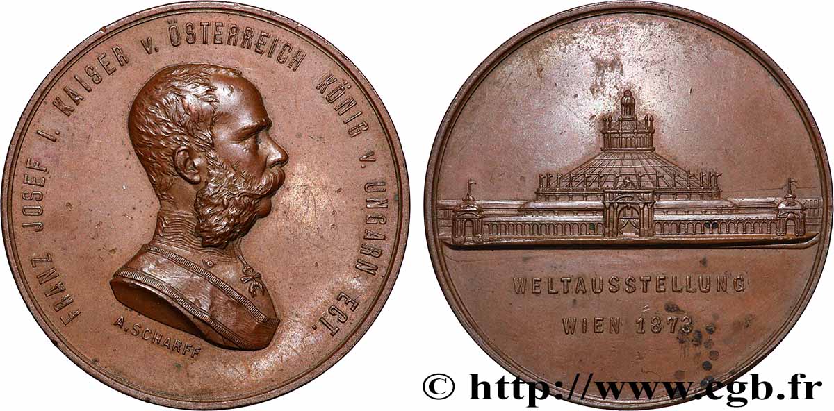 AUTRICHE - FRANÇOIS-JOSEPH Ier Médaille, Exposition Universelle TTB+