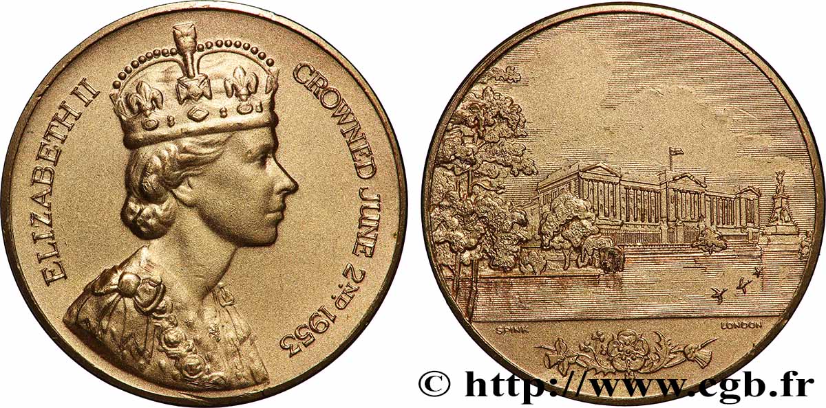 GROSSBRITANNIEN  - ELIZABETH II. Médaille, Couronnement de la reine Élisabeth II VZ