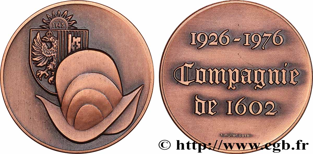 SUISSE - CONFÉDÉRATION HELVÉTIQUE Médaille, Compagnie de 1602 TTB+
