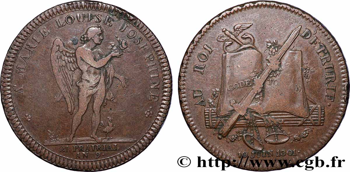 ROYAUME D&nbsp;ÉTRURIE - CHARLES-LOUIS et MARIE-LOUISE Médaille, Commémoration de la visite à Paris du Roi et de la Reine d’Etrurie SS