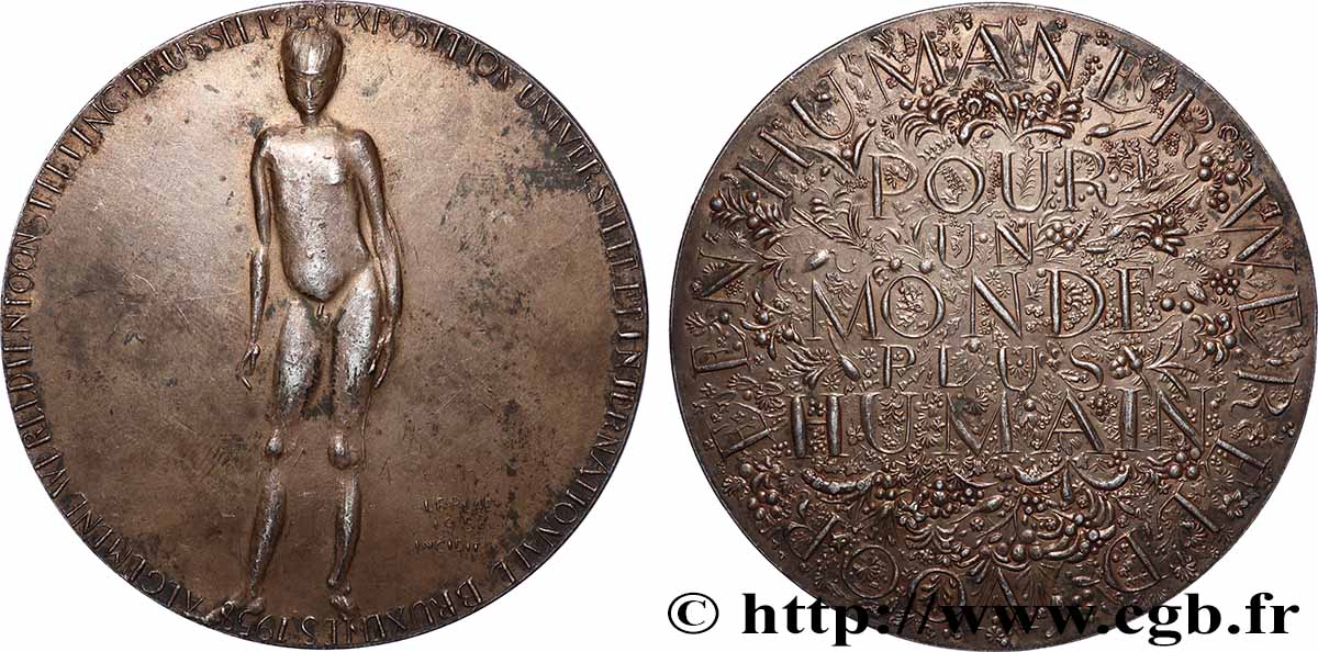 BELGIQUE - ROYAUME DE BELGIQUE - BAUDOUIN Ier Médaille, Exposition universelle et internationale, Pour un monde plus humain BB