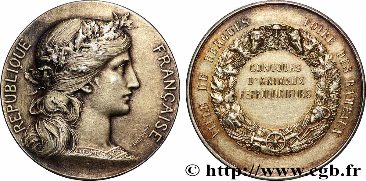 III REPUBLIC Médaille, Concours d’animaux reproducteurs AU