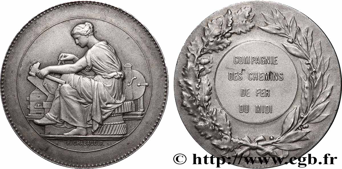 TRASPORTI (TRENI, AUTOBUS, TRAM, BARCHE, ECC.) Médaille, Compagnie des chemins de fer du midi q.SPL/SPL