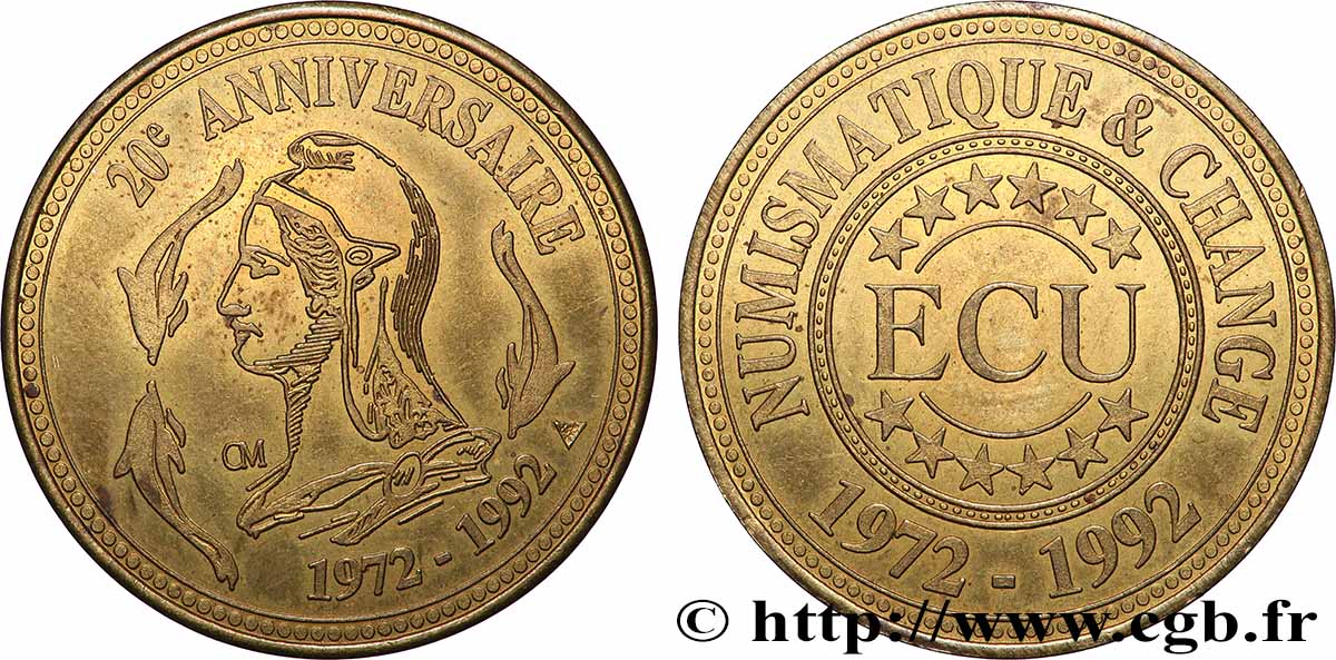 CINQUIÈME RÉPUBLIQUE Médaille ECU, Numismatique & Change TTB+