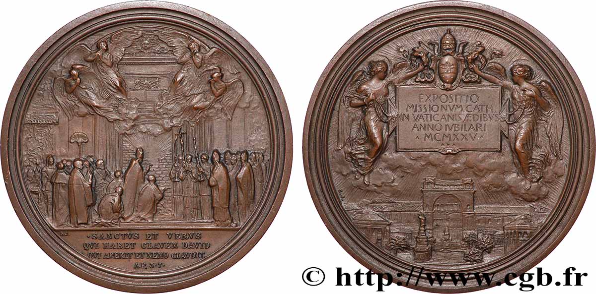 VATICAN - PIUS XI (Achille Ratti) Médaille, Ouverture de l’année sainte, Exposition missionnaire AU