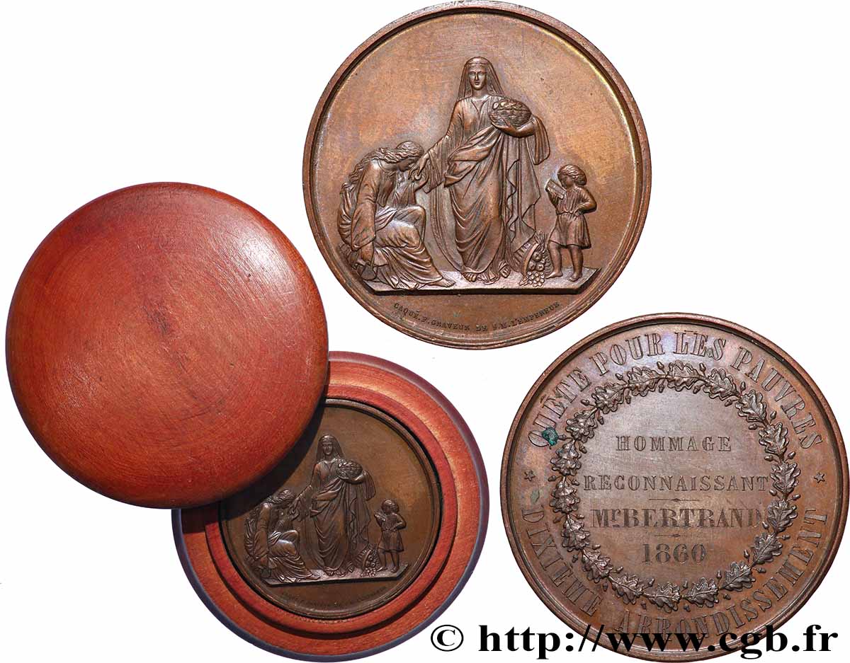 SECOND EMPIRE Médaille, Quête pour les pauvres SUP
