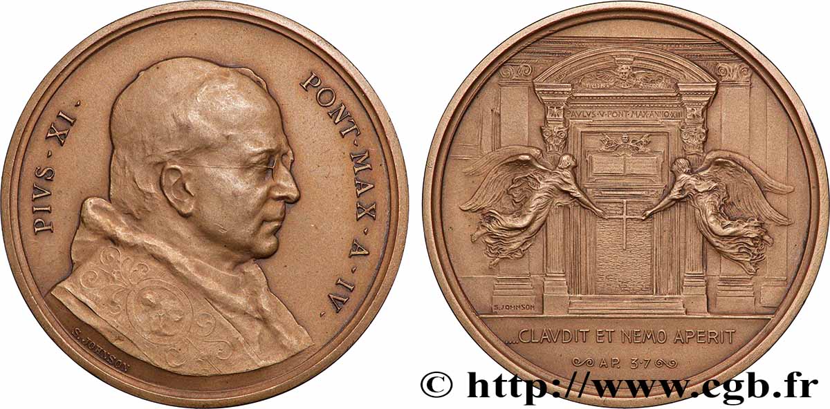 VATIKAN - PIE XI. (Achille Ratti) Médaille, Porte Sainte fVZ