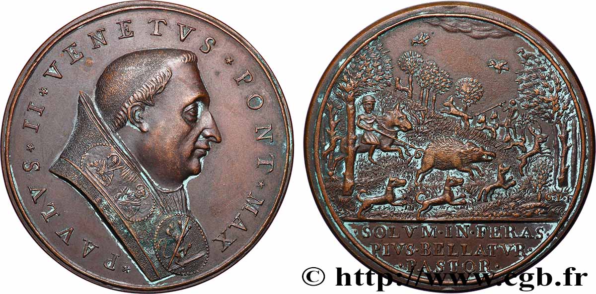 ITALY - PAPAL STATES - PAUL II (Pietro Barbo) Médaille, Lutte de l&nbsp;Église contre les Turcs et les hérétiques AU