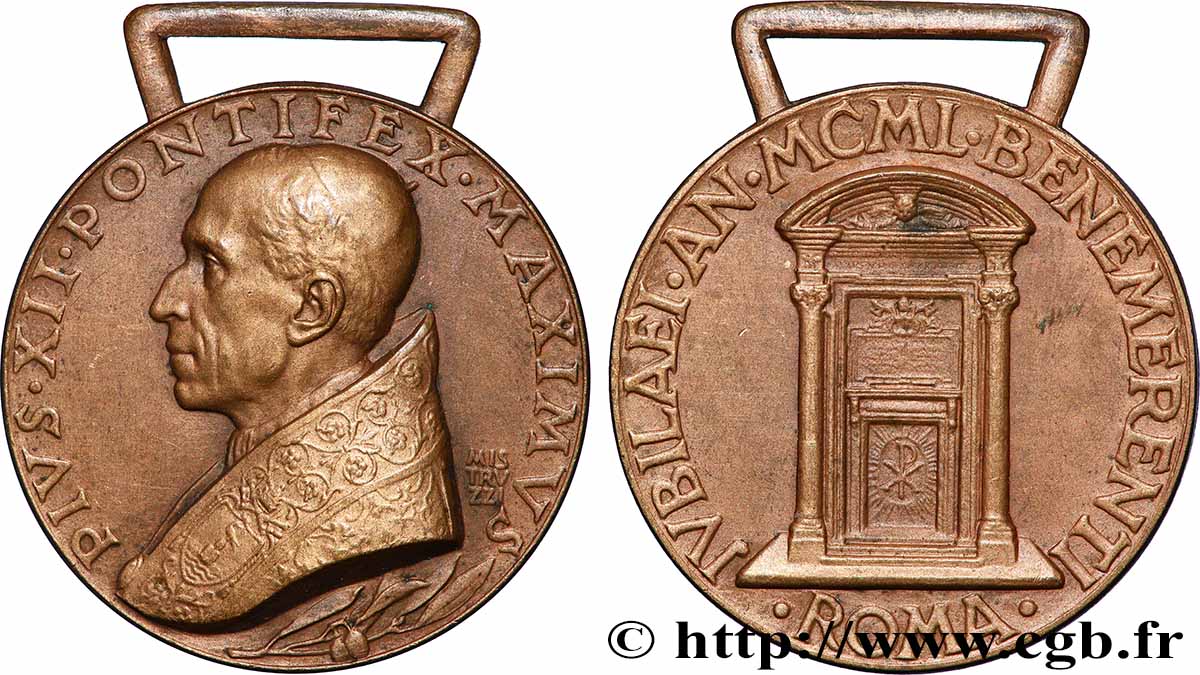 VATICAN - PIE XII (Eugenio Pacelli) Médaille, Porte Sainte fVZ