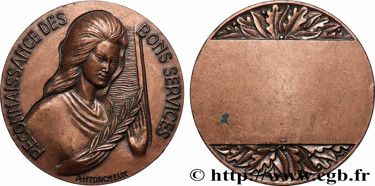 CINQUIÈME RÉPUBLIQUE Médaille, Reconnaissance des bons services TTB+