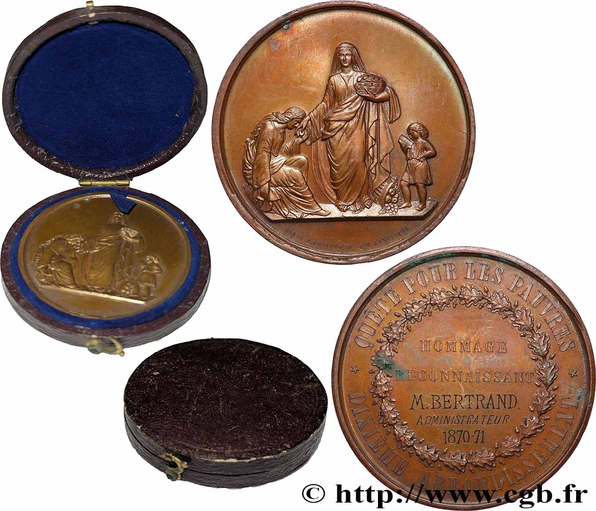 SECOND EMPIRE Médaille, Quête pour les pauvres SUP