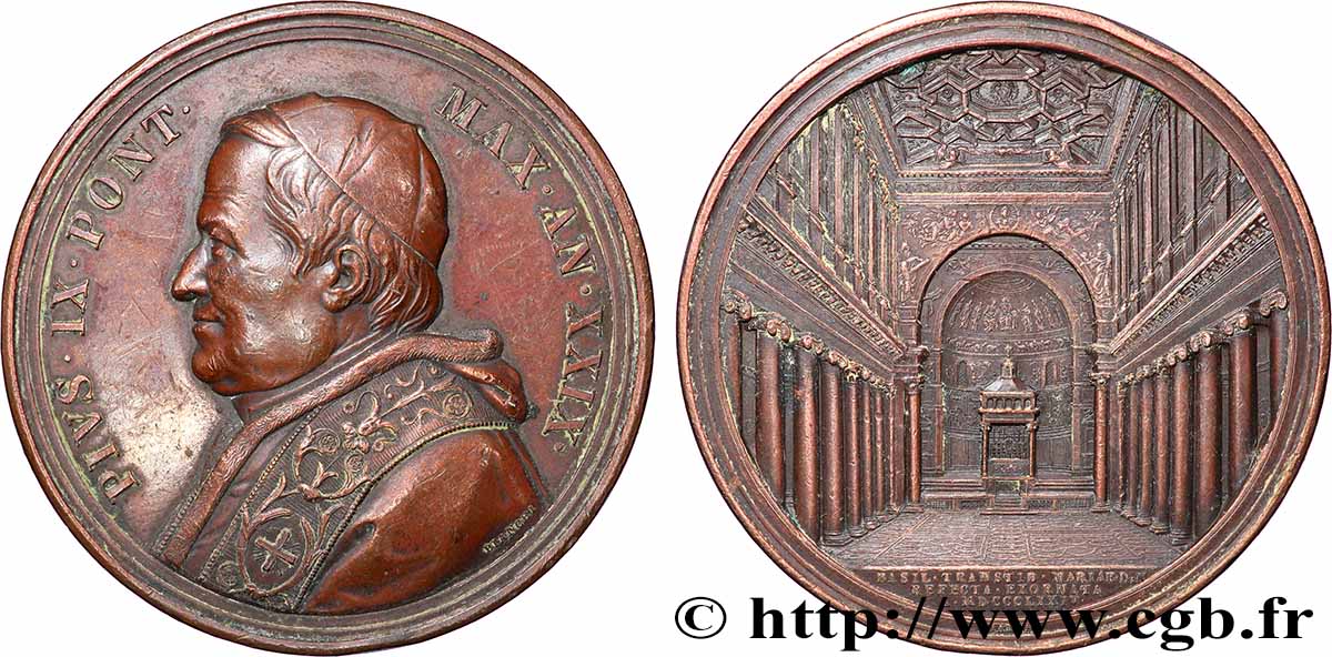 ITALIE - ÉTATS DU PAPE - PIE IX (Jean-Marie Mastai Ferretti) Médaille, Galerie Piana TTB