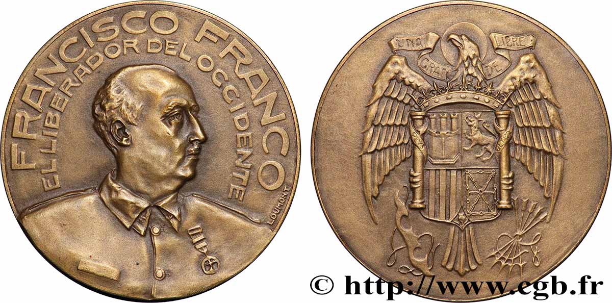 ESPAGNE - FRANCISCO FRANCO BAHAMONDE Médaille, Francisco Franco TTB+