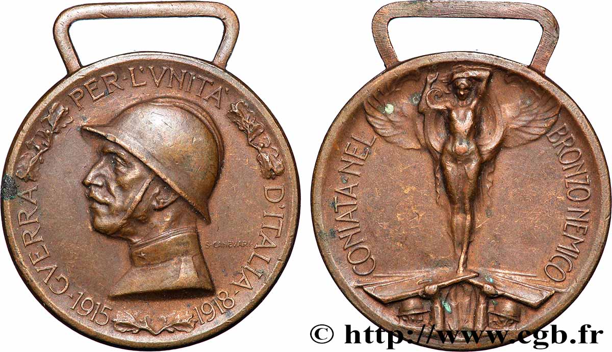 ITALIE - VICTOR EMMANUEL III Médaille commémorative de la guerre italo-autrichienne 1915-1918 fVZ
