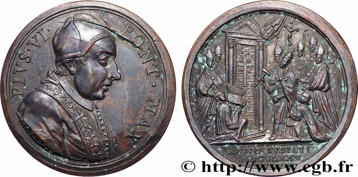 ITALIEN - KIRCHENSTAAT - PIUS VI. (Giovanni Angelo Braschi Médaille, Ouverture de la Porte Sainte SS