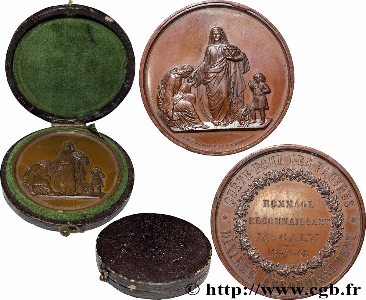 SECONDO IMPERO FRANCESE Médaille, Quête pour les pauvres SPL