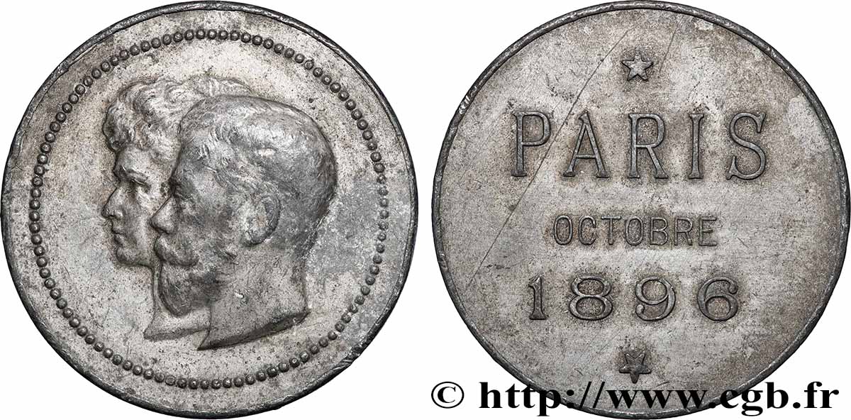 RUSSLAND - NIKOLAUS II. Médaille, Visite en France SS