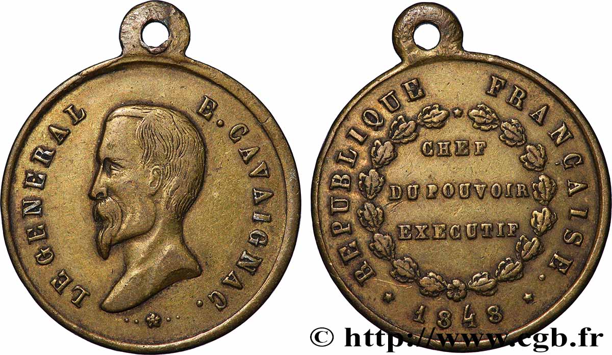 DEUXIÈME RÉPUBLIQUE Médaille, Eugène Cavaignac TTB+