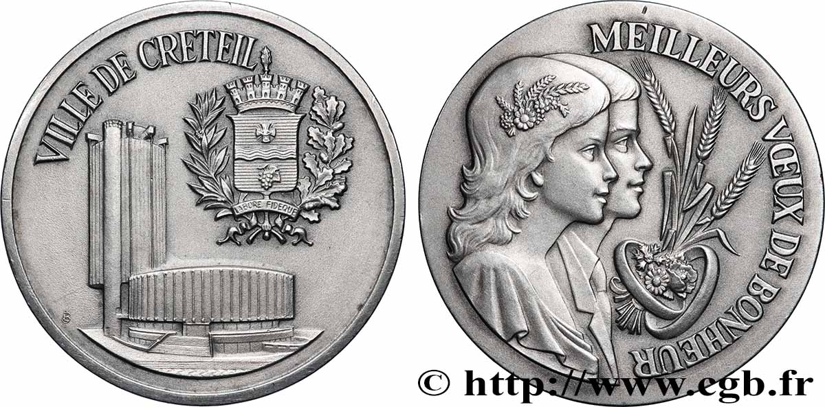 VILLES ET MAIRIES Médaille, Avec les compliments du maire et du conseil municipal q.SPL