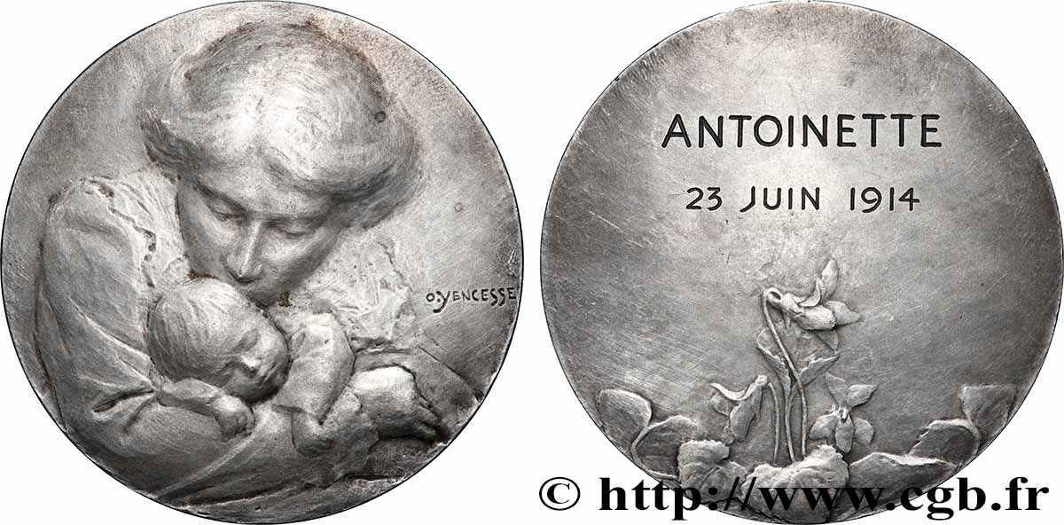 III REPUBLIC Médaille de naissance AU