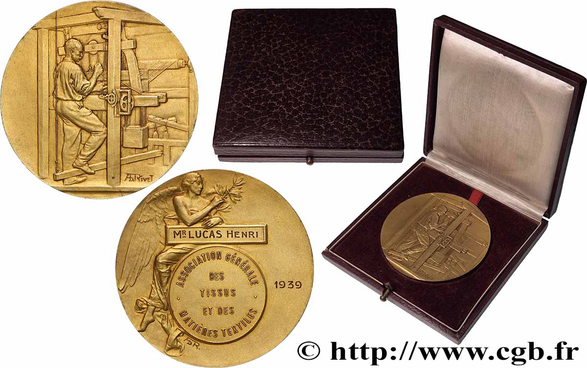 III REPUBLIC Médaille, Association générale des tissus et des matières textiles AU