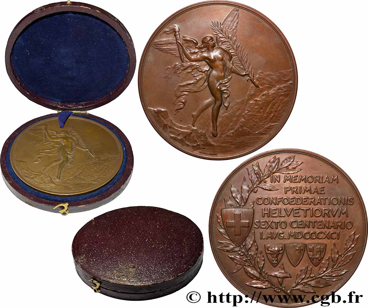 SUISSE Médaille, Sixième centenaire de la Confédération helvétique TTB+