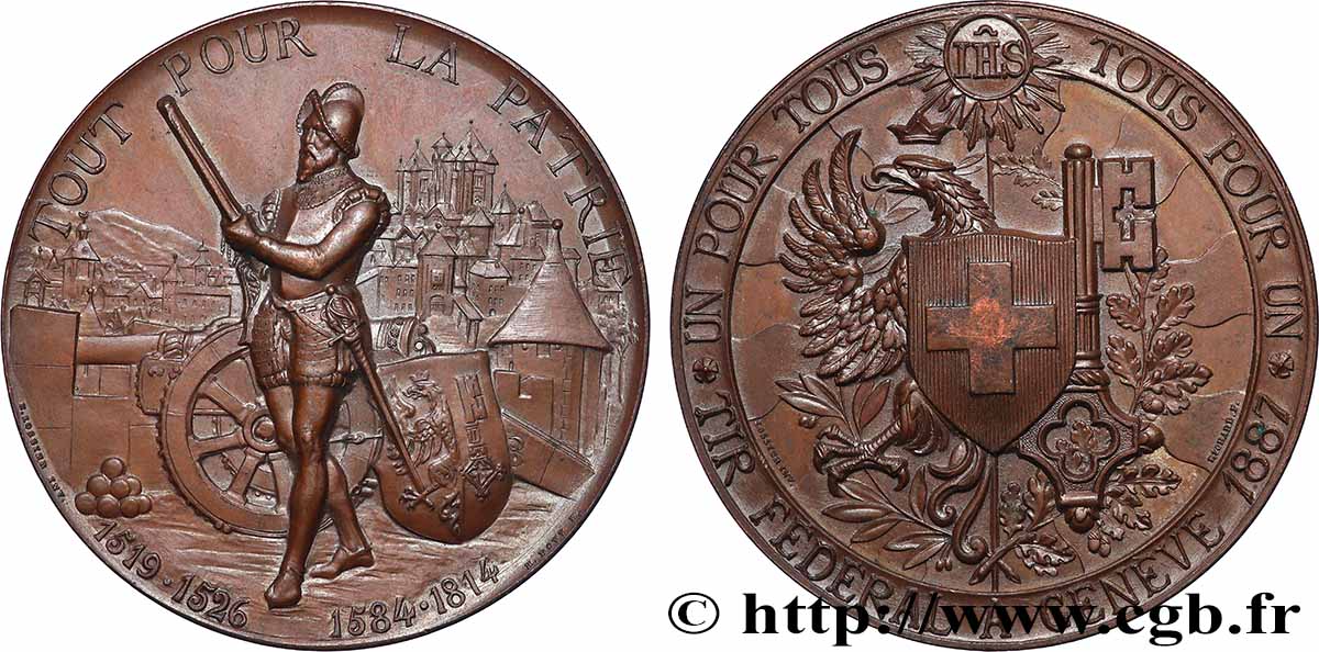 SUISSE Médaille, Tir Fédéral de Genève TTB+