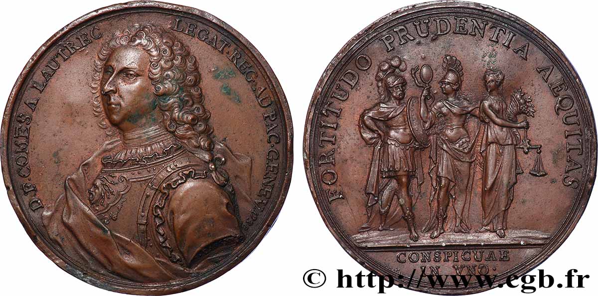 LOUIS XV DIT LE BIEN AIMÉ Médaille, Reproduction, Daniel-François, Comte de Lautrec MBC