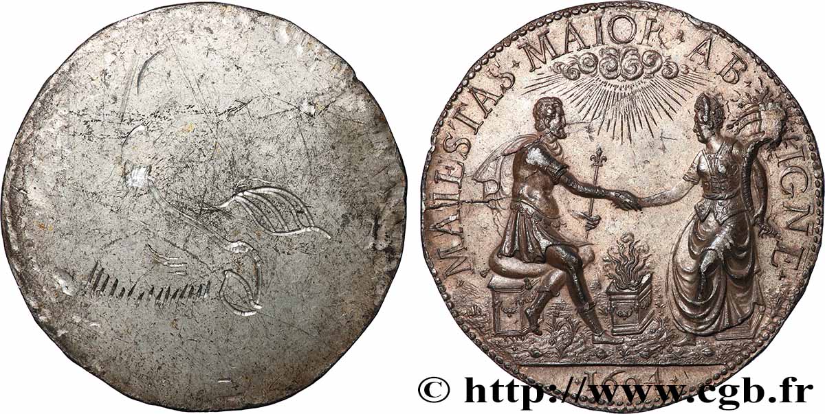HENRY IV Médaille, Henri IV et Marie de Médicis, tirage uniface du revers AU