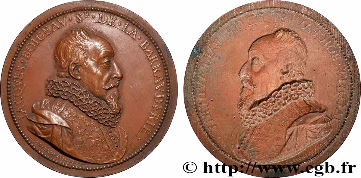 LOUIS XIII Médaille, Jacques Boyceau de La Barauderie, tirage uniface de l’avers, Galvanoplastie AU