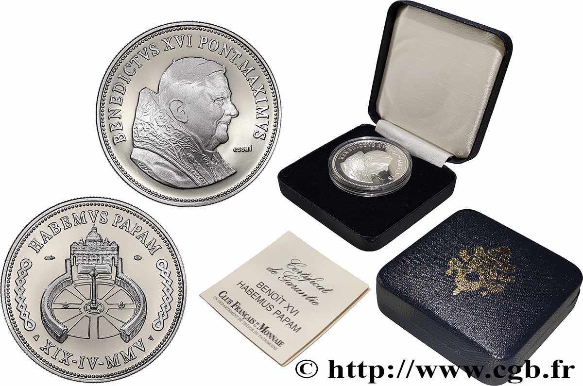 VATICANO Y ESTADOS PONTIFICIOS Médaille, Benoît XVI, Essai, Habemus papam SC