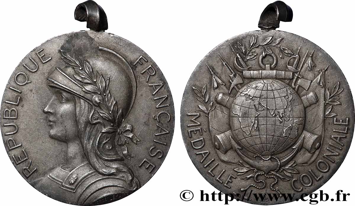 III REPUBLIC Médaille coloniale AU