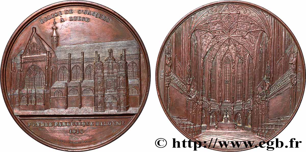 BELGIEN Médaille, Église de Saint Jacques fVZ