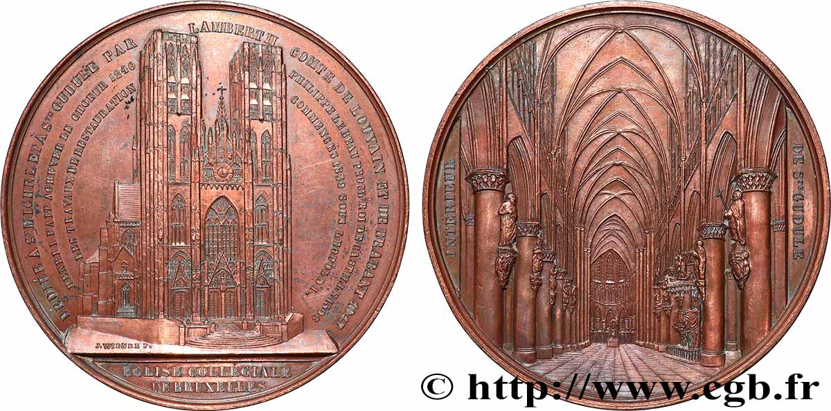 BELGIQUE Médaille, Cathédrale Saints-Michel-et-Gudule de Bruxelles TTB+