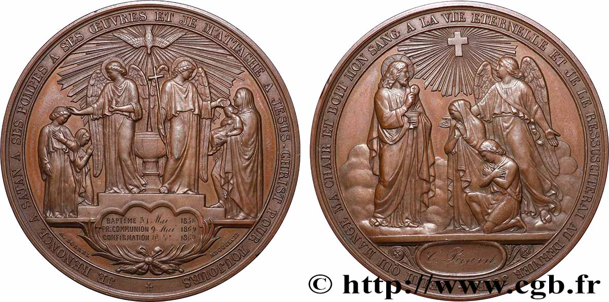 MÉDAILLES RELIGIEUSES Médaille de baptême, communion et confirmation SUP+