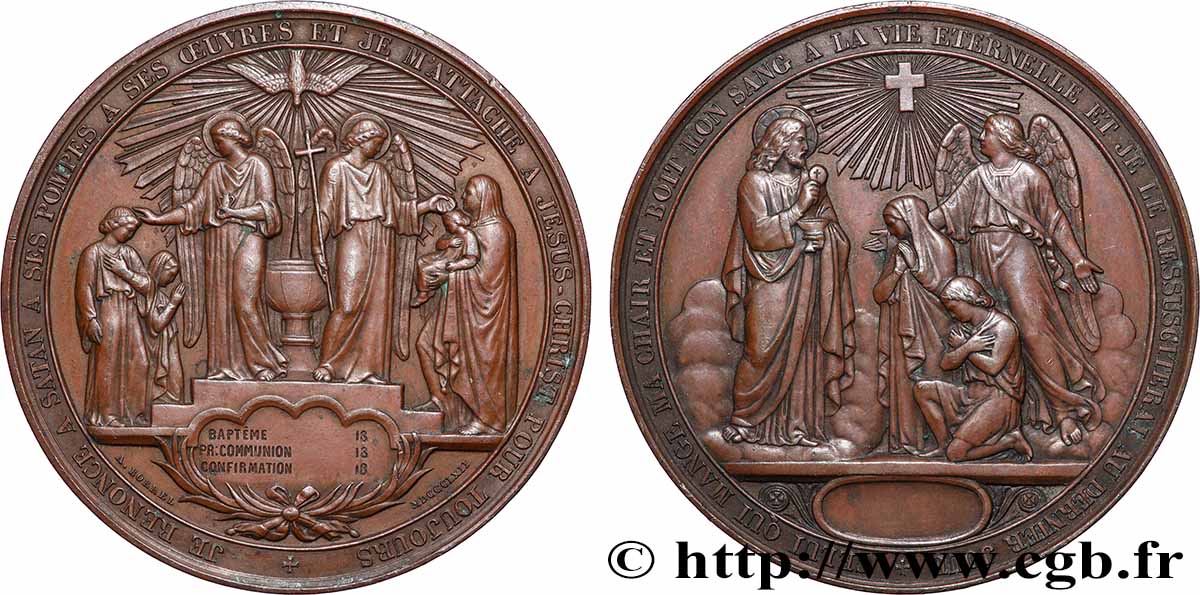 MÉDAILLES RELIGIEUSES Médaille de baptême, communion et confirmation BB