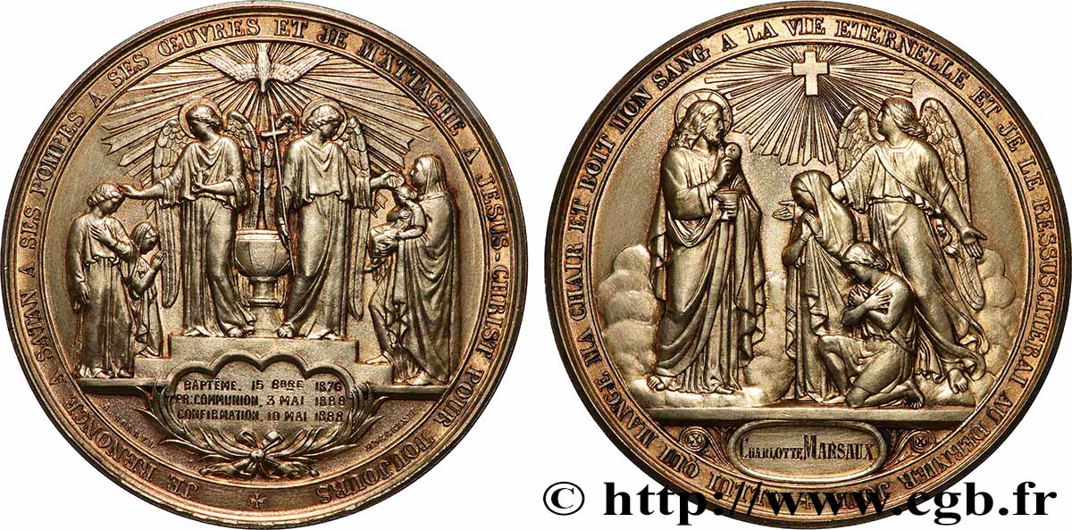 MÉDAILLES RELIGIEUSES Médaille de baptême, communion et confirmation SUP