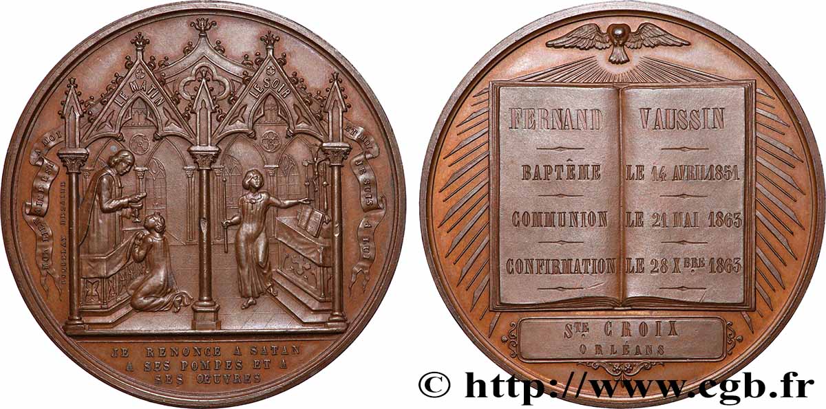 MÉDAILLES RELIGIEUSES Médaille de Baptême, Communion et Confirmation q.SPL/SPL