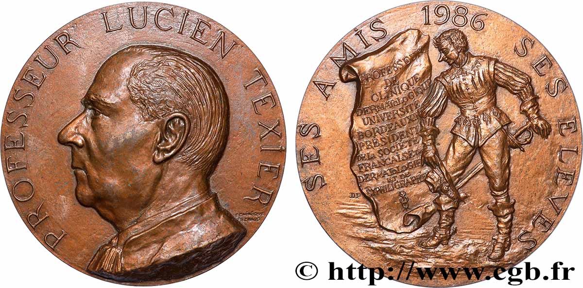 QUINTA REPUBBLICA FRANCESE Médaille, Professeur Lucien Texier SPL