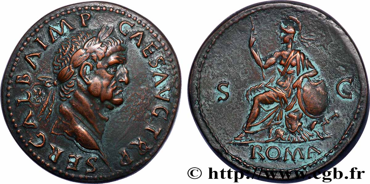 GALBA Médaille, Reproduction du Sesterce de Galba, n°102 SPL