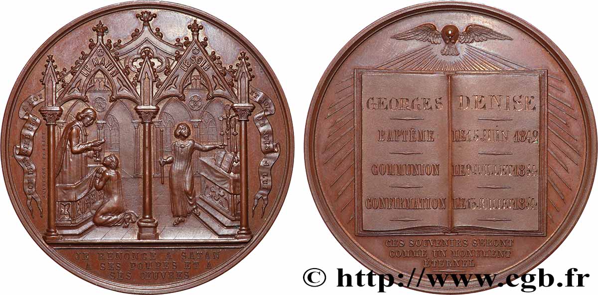 MÉDAILLES RELIGIEUSES Médaille de Baptême, Communion et Confirmation EBC
