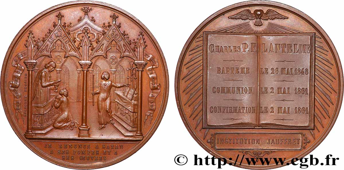 MÉDAILLES RELIGIEUSES Médaille de Baptême, Communion et Confirmation VZ