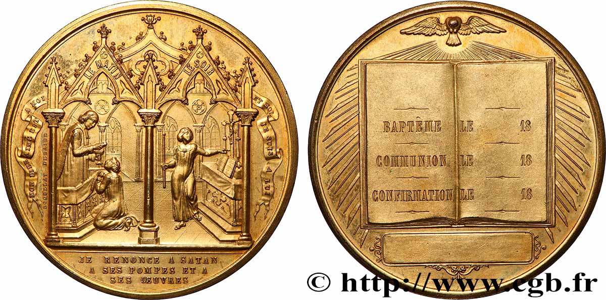 MÉDAILLES RELIGIEUSES Médaille de Baptême, Communion et Confirmation SUP